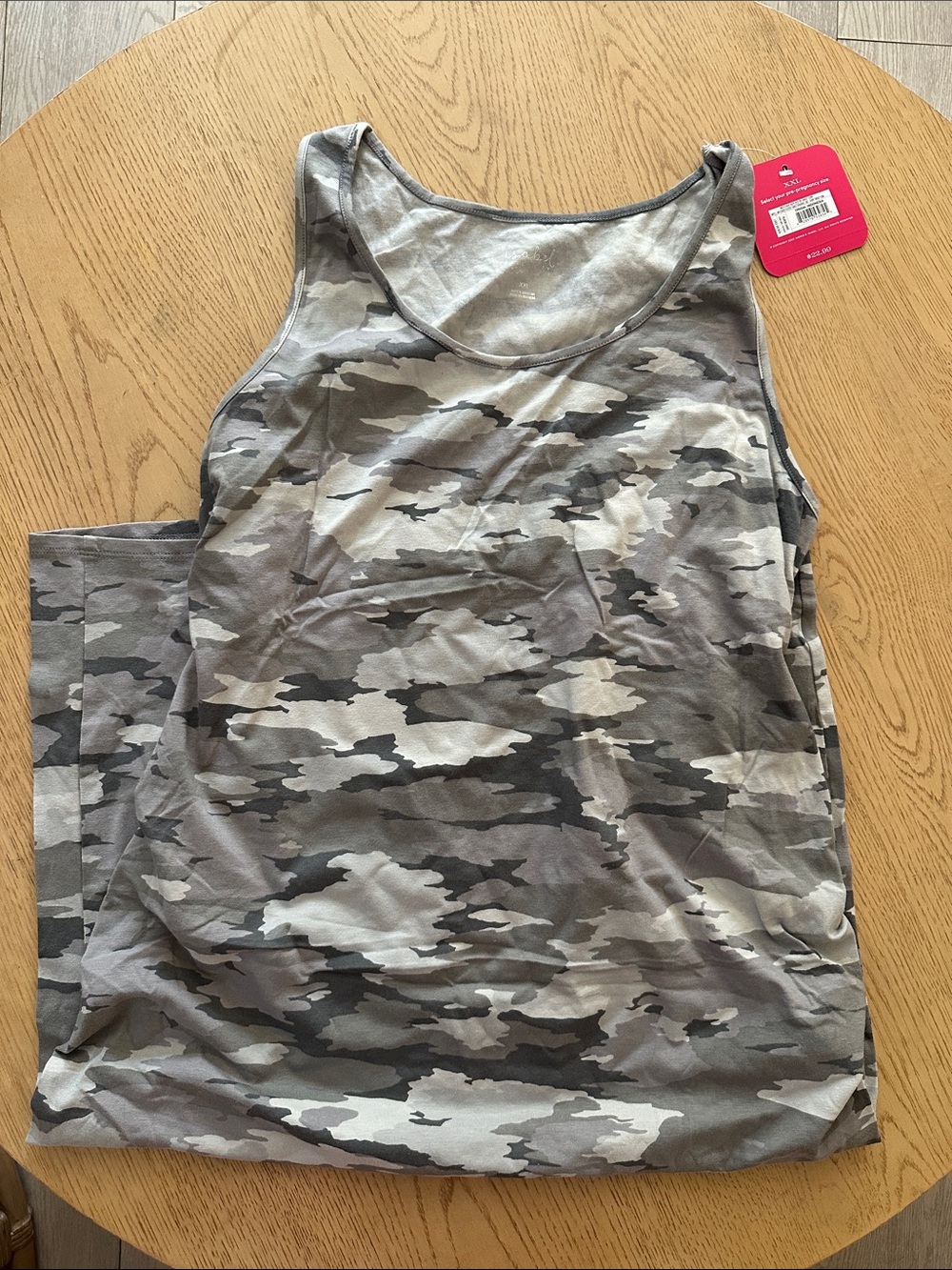 Isabel maternity women’s maxi dress - Gray Camo NWT XXL